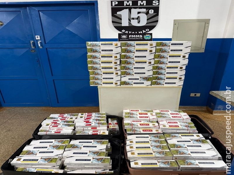 Nova Alvorada do Sul: PM intercepta carregamento de cigarros paraguaios em ônibus de viagem