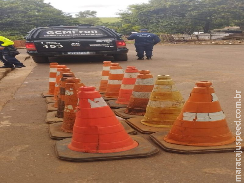 Ponta Porã: GCMFron apreende cones furtados e endurece fiscalização