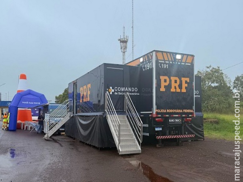 PRF realiza comandos de saúde em municípios de MS com apoio da Carreta da Saúde