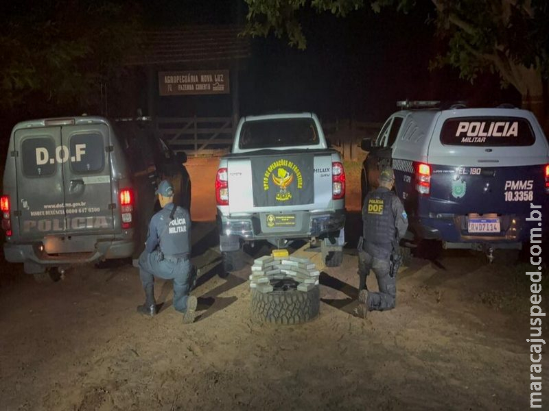 Quase 30 quilos de cocaína que seguiam para Goiás, é apreendido pelo DOF e PM de Camapuã