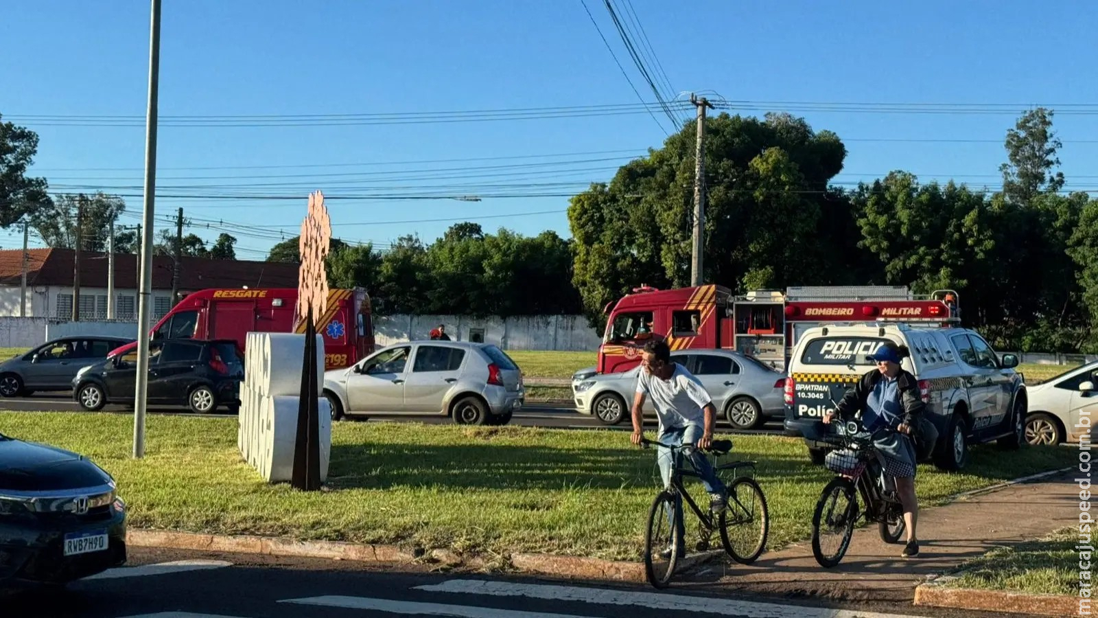 Acidente com duas motocicletas na Duque de Caxias ‘trava’ trânsito em Campo Grande