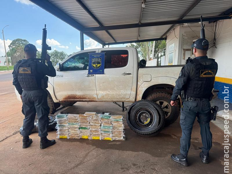 BPMRv apreende 62 kg de pasta base de cocaína escondidos em veículo na MS-164