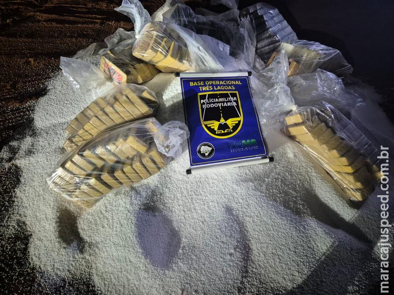 Carga de droga avaliada em R$ 13,5 milhões é encontrada em caminhão após tombamento na MS-040