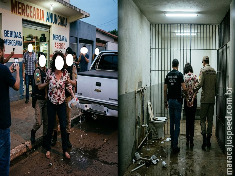 DIA DE FÚRIA: Mulher tenta incendiar comércio de ex-marido e destrói cela da delegacia em Maracaju