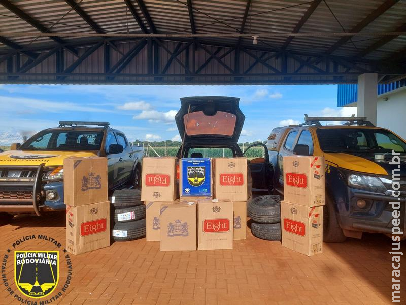 GOLPE NO CONTRABANDO: PM Rodoviária apreende mercadorias e causa prejuízo de R$ 240 mil na MS-164