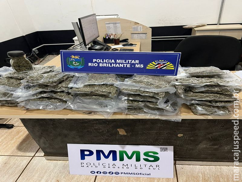 Jovem de 21 anos é presa com 12,5 kg de Skank em Rio Brilhante