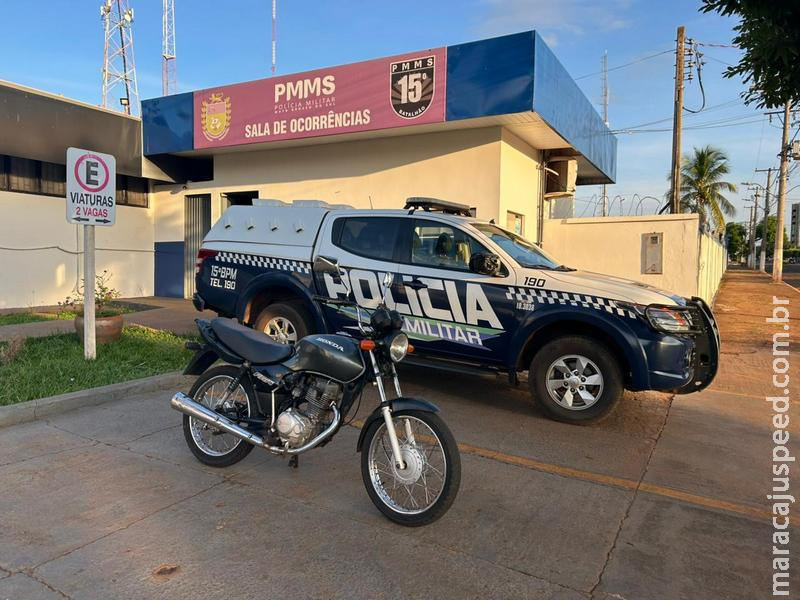 PM apreende motocicleta com chassi e motor raspados no Bairro Cambaraí