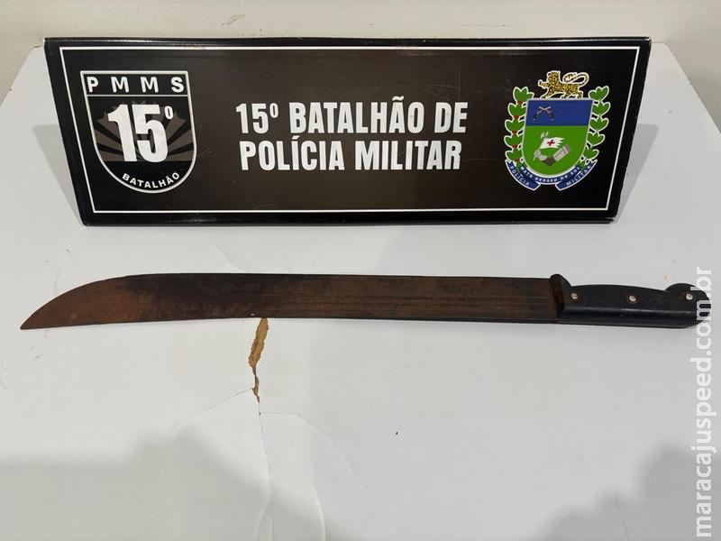 VIOLÊNCIA DOMÉSTICA: Homem armado com facão ameaça ex-companheira e acaba detido na Aldeia Sucuriy