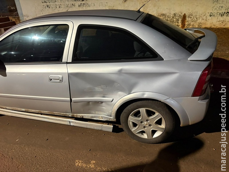 ALERTA NO TRÂNSITO: Batida entre carro e veículo autopropelido deixa adolescente ferida no Centro de Maracaju