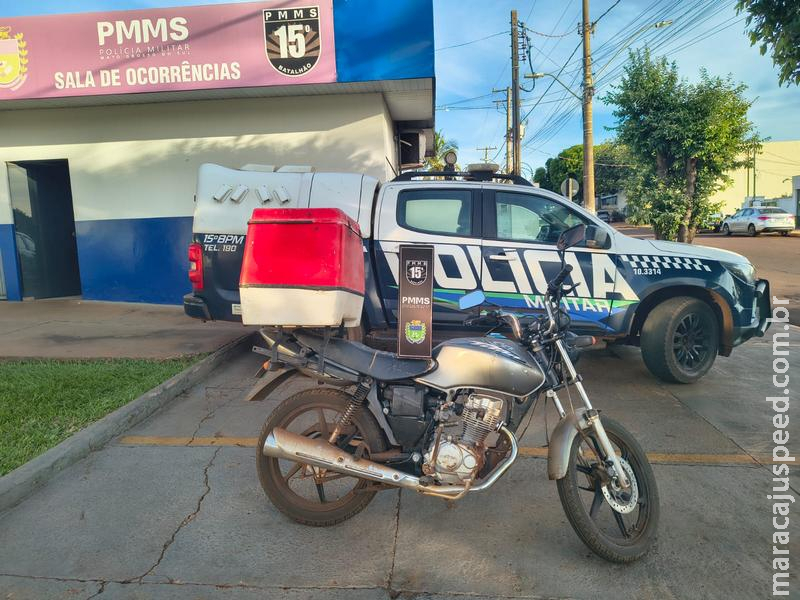 DIVERGÊNCIA NO SISTEMA: PM apreende moto de distribuidora de gás por suspeita de receptação no Cambaraí em Maracaju