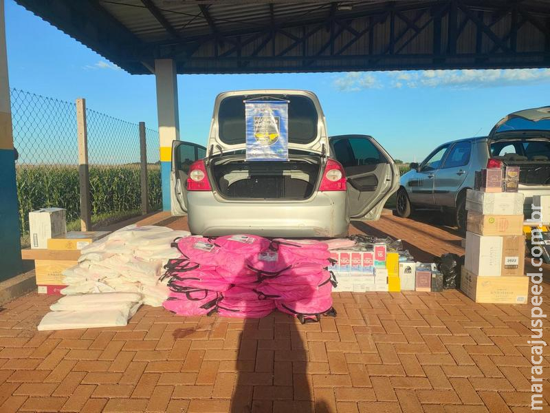 Maracaju: BPMRv apreende eletrônicos, cigarros e mercadorias na MS-162