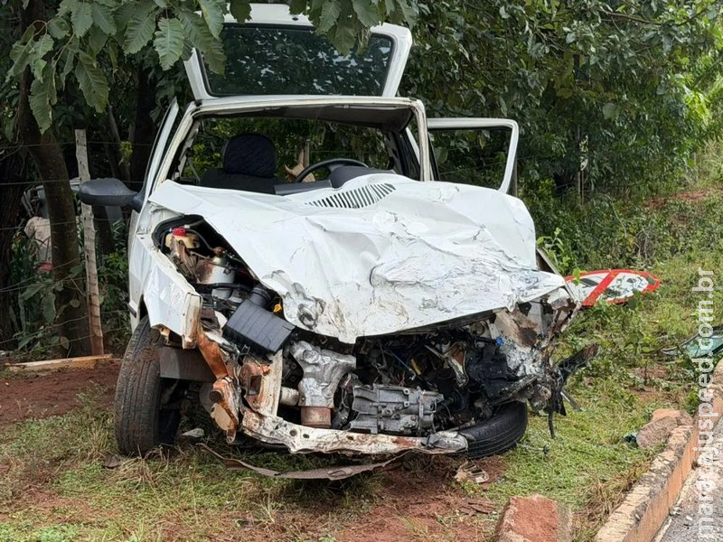 Motorista fica presa às ferragens em acidente entre carros e carreta na BR-267