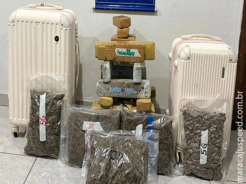 Passageira é presa com drogas escondidas em bagagem na MS-164