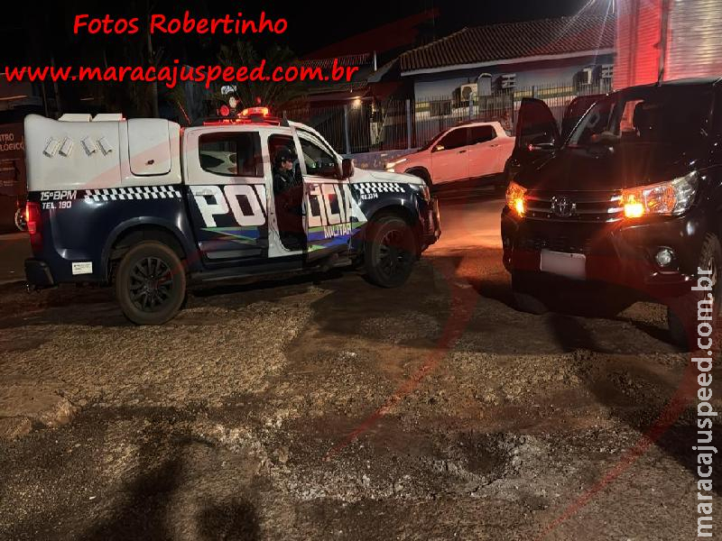 PERSEGUIÇÃO E TIROS: Homem foge com Hilux de oficial de justiça, bate em viatura e acaba preso pela PM em Maracaju
