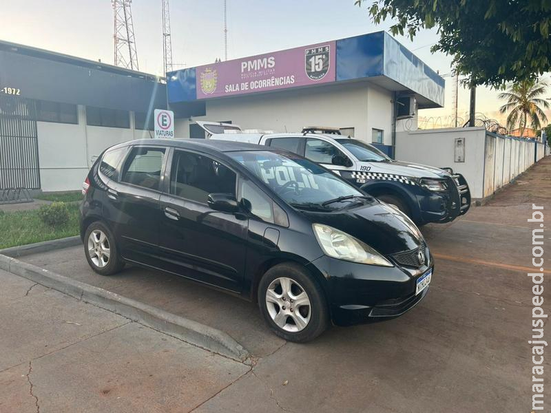RESPOSTA IMEDIATA: PM recupera Honda Fit minutos após furto em Maracaju e prende trio com extensa ficha criminal