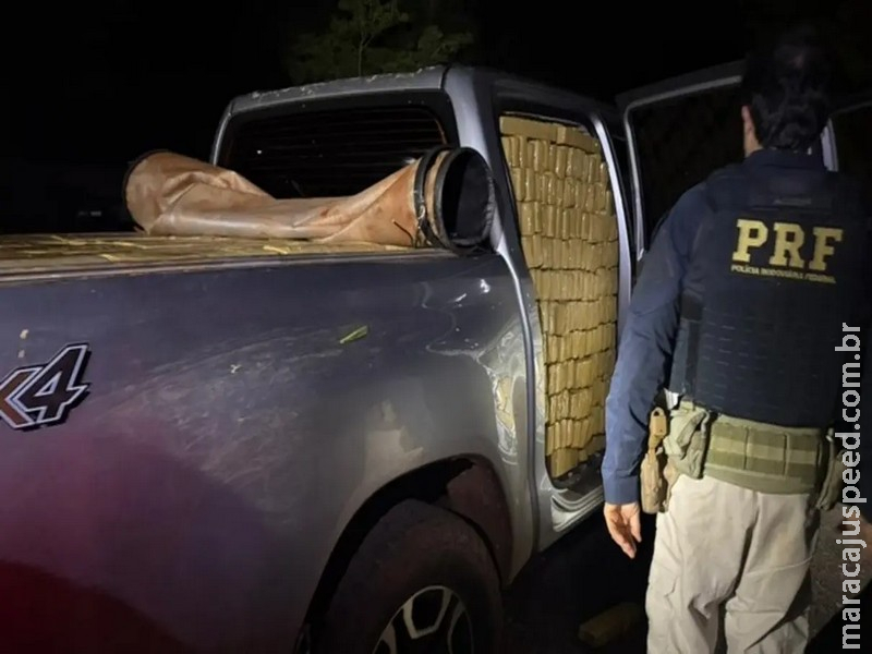 Traficante abandona caminhonete furtada com duas toneladas de maconha em Guia Lopes