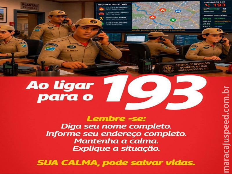 Atenção, Maracaju! Telefone 193 do Corpo de Bombeiros passa a ser centralizado em Campo Grande