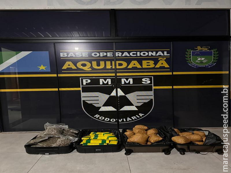 BPMRv apreende quase 47 kg de skunk e maconha na MS-164 e dá prejuízo de R$ 366 mil ao tráfico