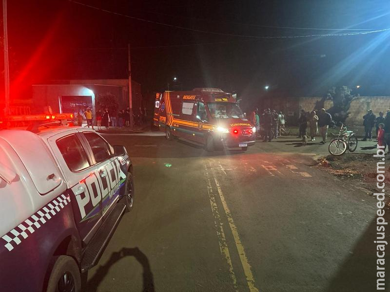 Colisão entre caminhonete e moto no cruzamento da Rua da Caixa deixa jovem ferido em Maracaju