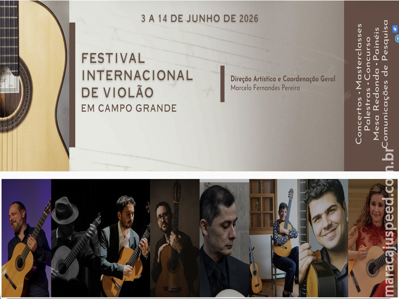 Concerto gratuito no Teatro Glauce Rocha abre Festival Internacional de Violão em Campo Grande