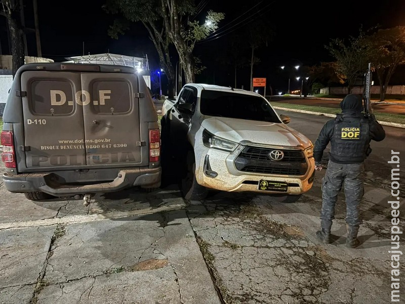 Dupla é presa na MS-289 por dar apoio a condutor de caminhonete furtada