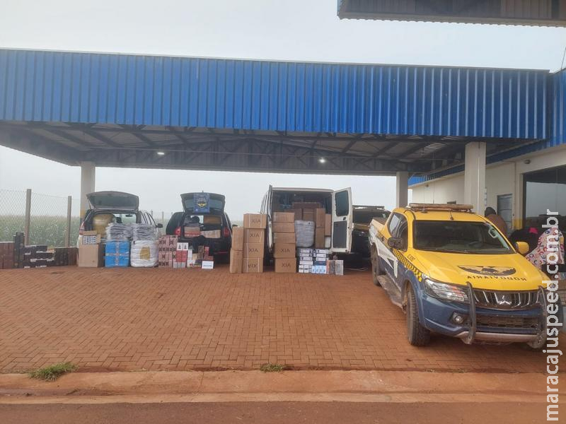 Maracaju: BPMRv intercepta três veículos e apreende R$ 320 mil em mercadorias na MS-166