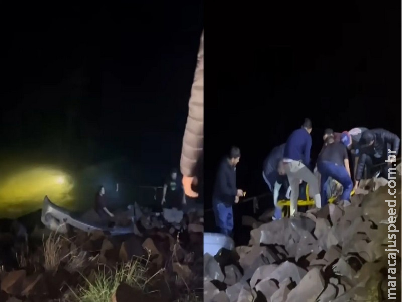 Motorista bêbado bate em caminhonete que cai no rio e deixa um morto na MS-444