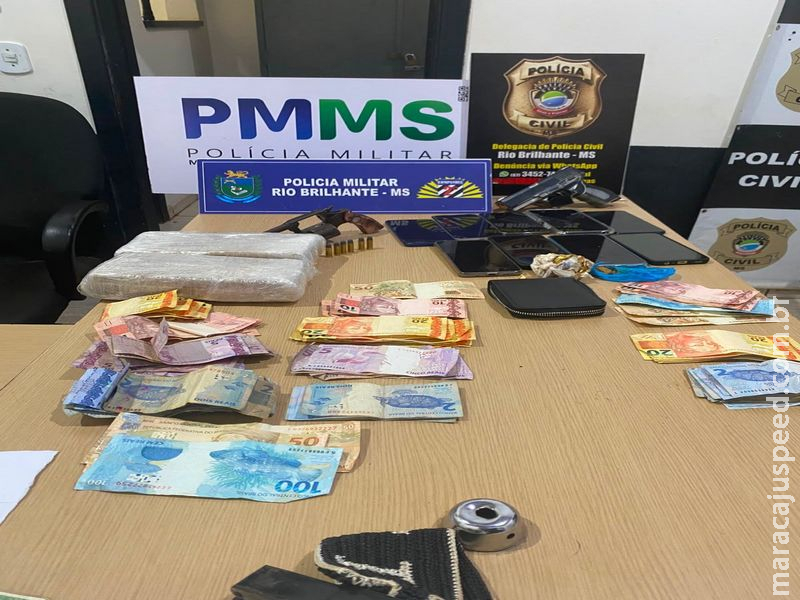 Rio Brilhante: Forças de segurança prendem trio por dupla tentativa de homicídio e fecham entreposto de drogas