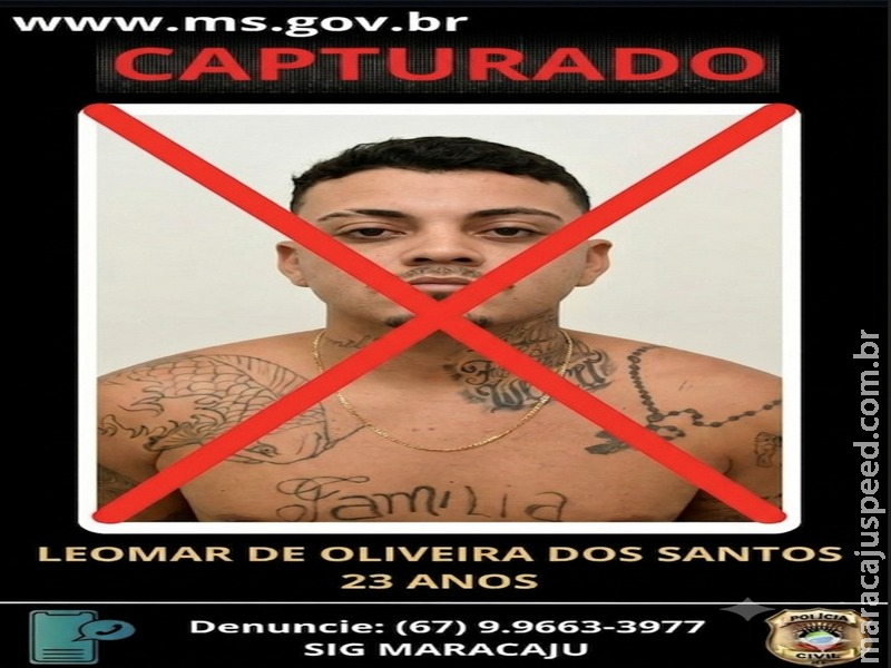 Ação conjunta da polícia captura último foragido por homicídio de jovem em Maracaju
