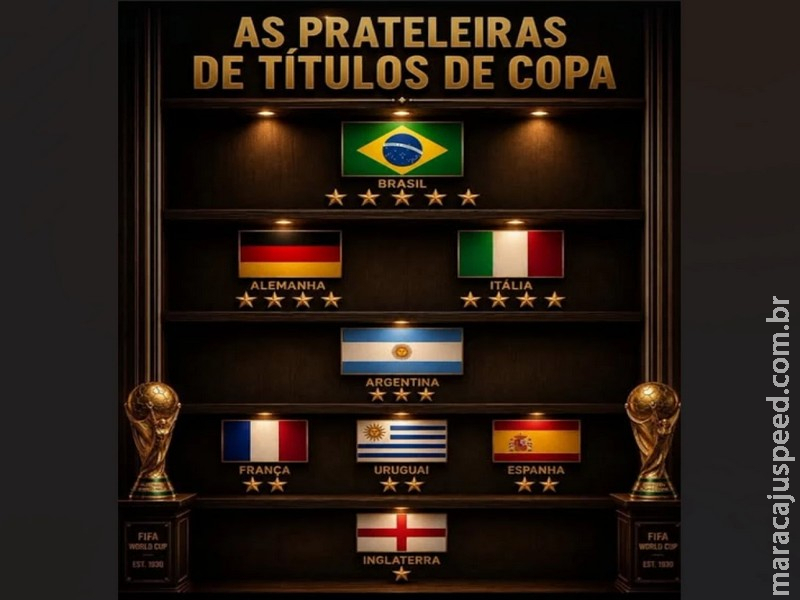 Brasil segue como maior campeão mundial; Espanha chega ao segundo título e atualiza ranking histórico