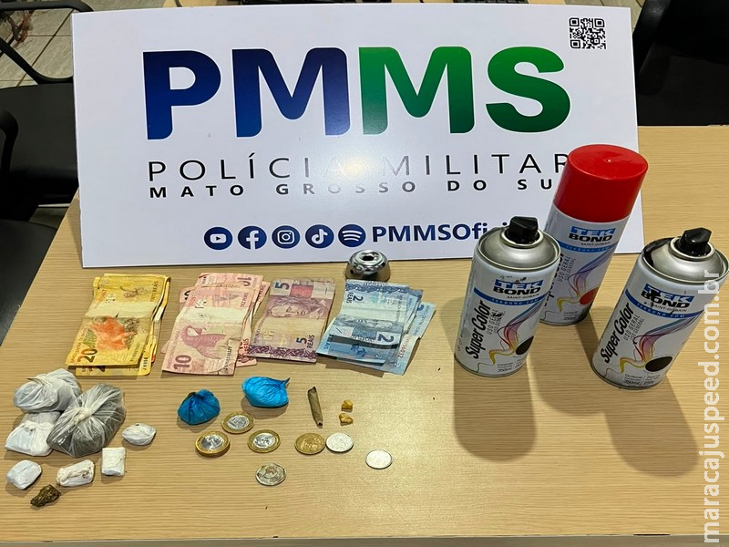 Dupla é presa em Rio Brilhante após pichar apologia a facções e ser flagrada com drogas