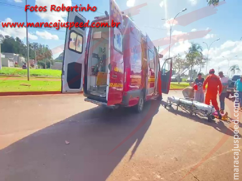Maracaju: Motociclista de 20 anos sofre fratura no pulso após colisão no Conjunto San Raphael