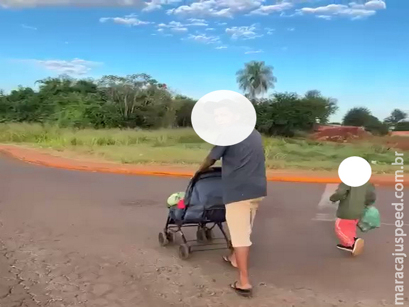 PM localiza crianças agredidas após repercussão de vídeos e mãe é levada à delegacia em Maracaju