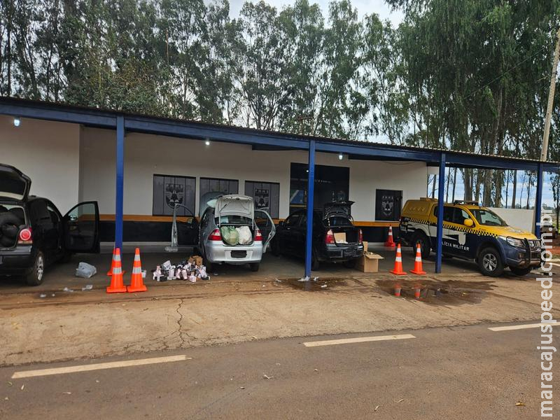 PMR apreende R$ 138 mil em mercadorias do Paraguai e recupera carro na MS-164