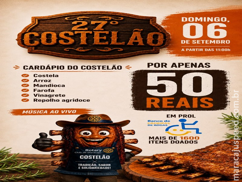 27º Costelão do Rotary Maracaju une tradição e solidariedade em prol do Banco de Cadeiras de Rodas
