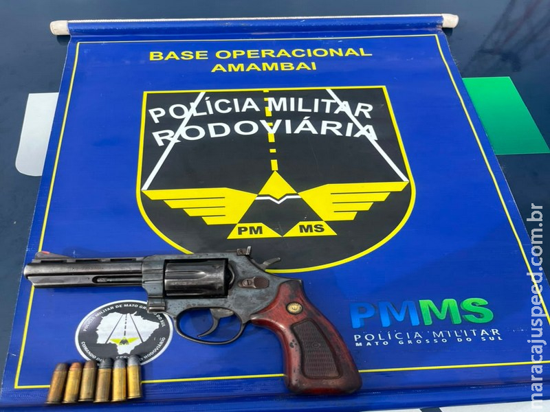 BPMRv apreende arma oculta em veículo durante Operação Conesul na MS-295
