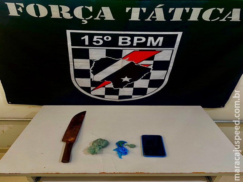 Força Tática apreende adolescente com drogas e faca na região da antiga Estação Ferroviária