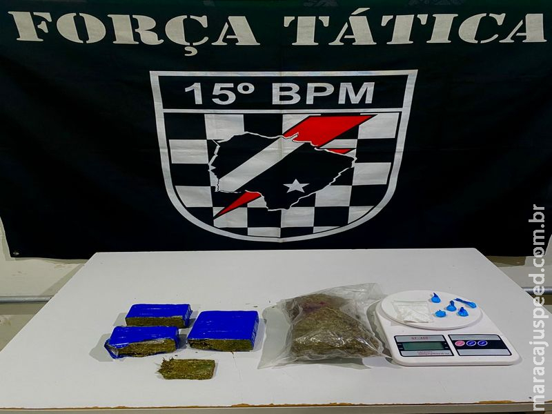 Força Tática prende jovem vulgo “Menor” por tráfico de drogas na Vila Adrien em Maracaju