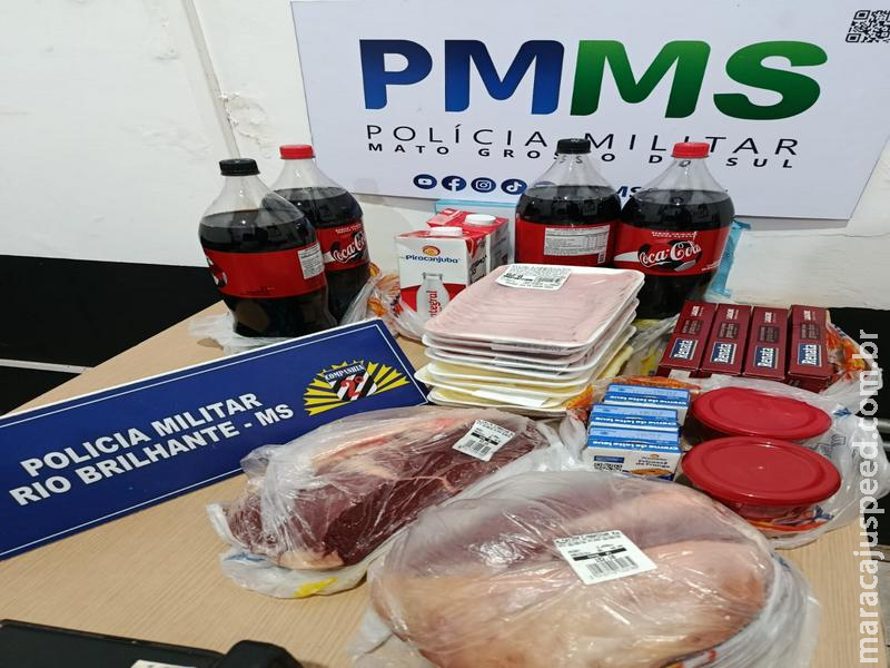 Idosa de 65 anos é presa pela PM após furtar supermercado no centro de Rio Brilhante