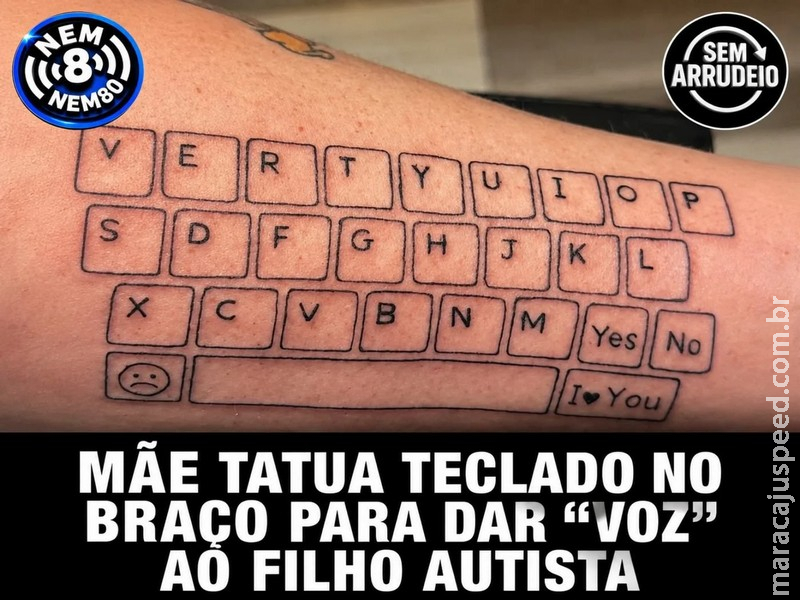 MÃE TATUA TECLADO NO BRAÇO PARA DAR “VOZ” AO FILHO AUTISTA