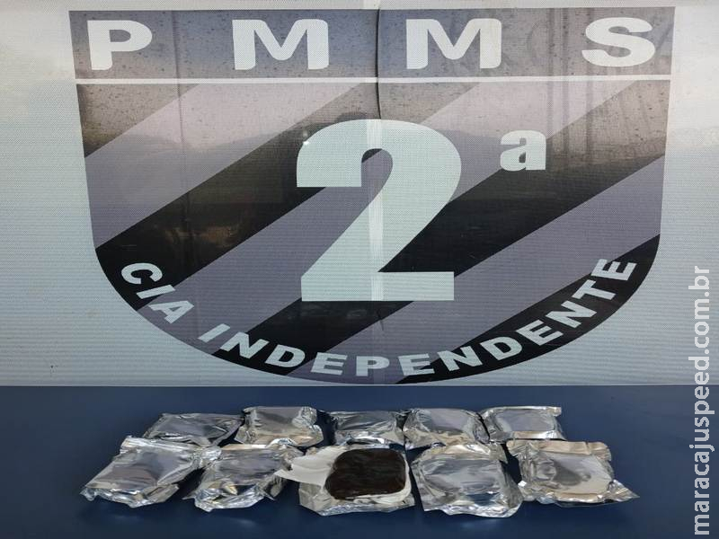 PM de Caarapó apreende mais de 1 kg de haxixe marroquino avaliado em R$ 70 mil em ônibus