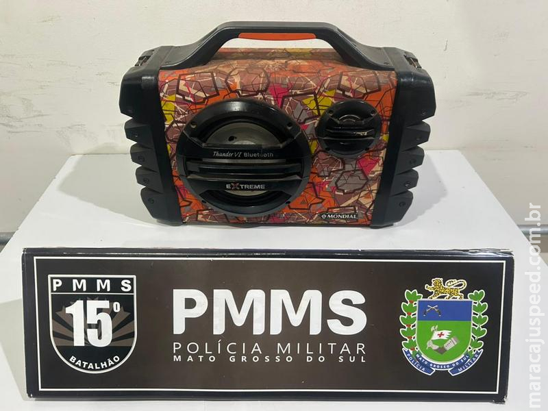 Polícia Militar apreende equipamento de som após denúncia de perturbação do sossego em Maracaju