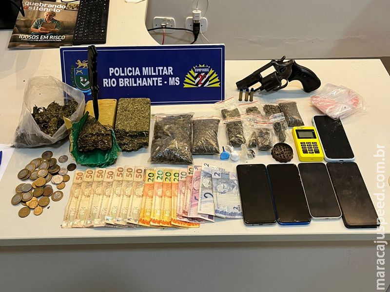 Polícia Militar de Rio Brilhante apreende drogas, arma de fogo e munições durante ação policial
