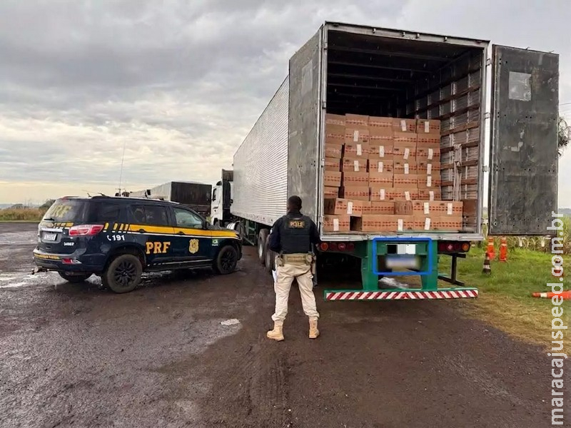 PRF Apreende Meio Milhão de Maços de Cigarro Contrabandeados em Maracaju e Itaquiraí