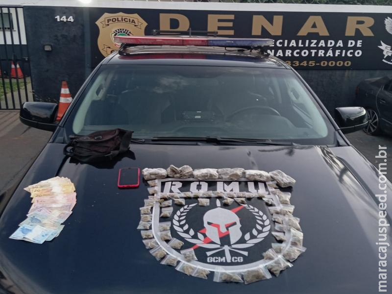 ROMU apreende drogas, apetrechos e motocicleta em ponto de tráfico no Vila Nova Campo Grande