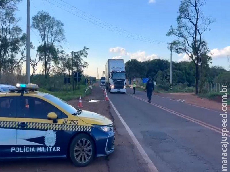BPMRv alerta para interdição e proibição de veículos pesados na MS-040 entre Campo Grande e Santa Rita do Pardo
