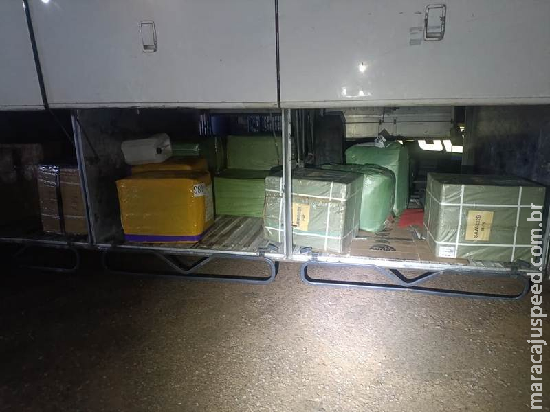 BPMRv apreende ônibus com mais de R$ 84 mil em mercadorias ilegais na MS-395 em Brasilândia