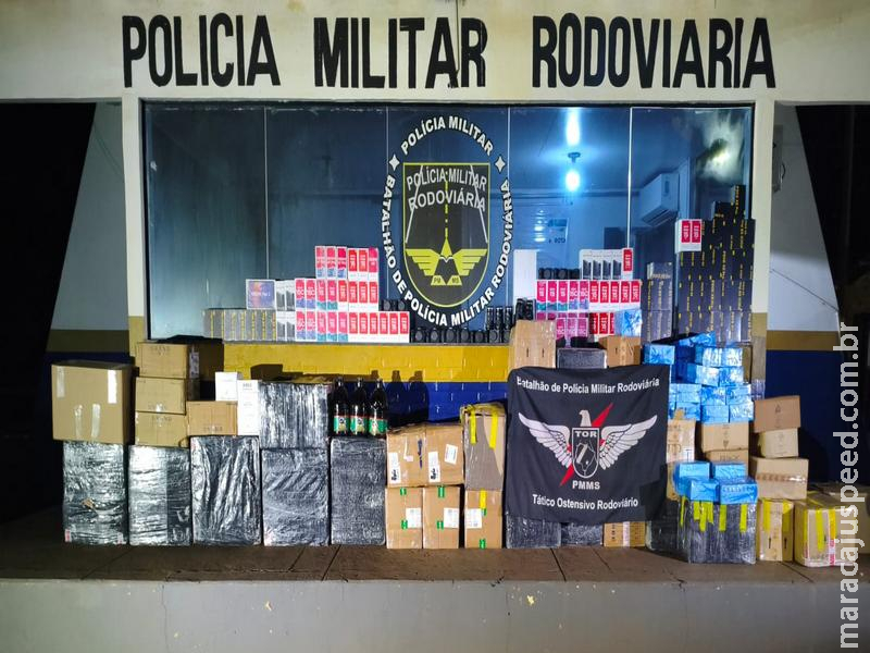 BPMRv apreende três veículos com R$ 827 mil em eletrônicos e mercadorias na MS-379 em Dourados