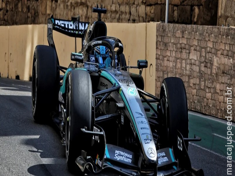F1: Russell lidera TL2 e Mercedes faz dobradinha em Baku; Bortoleto é 14º
