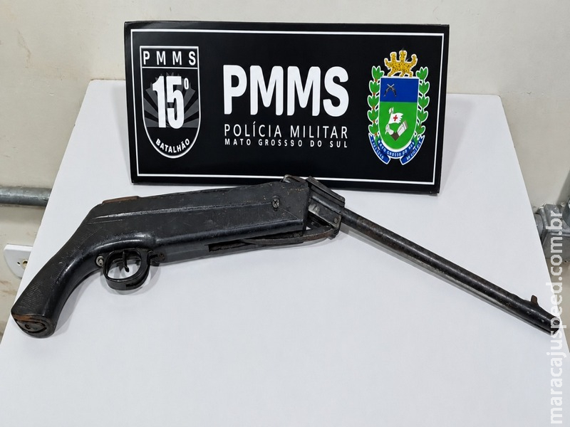 Homem agride companheira, faz ameaças de morte e PM apreende espingarda artesanal em Maracaju